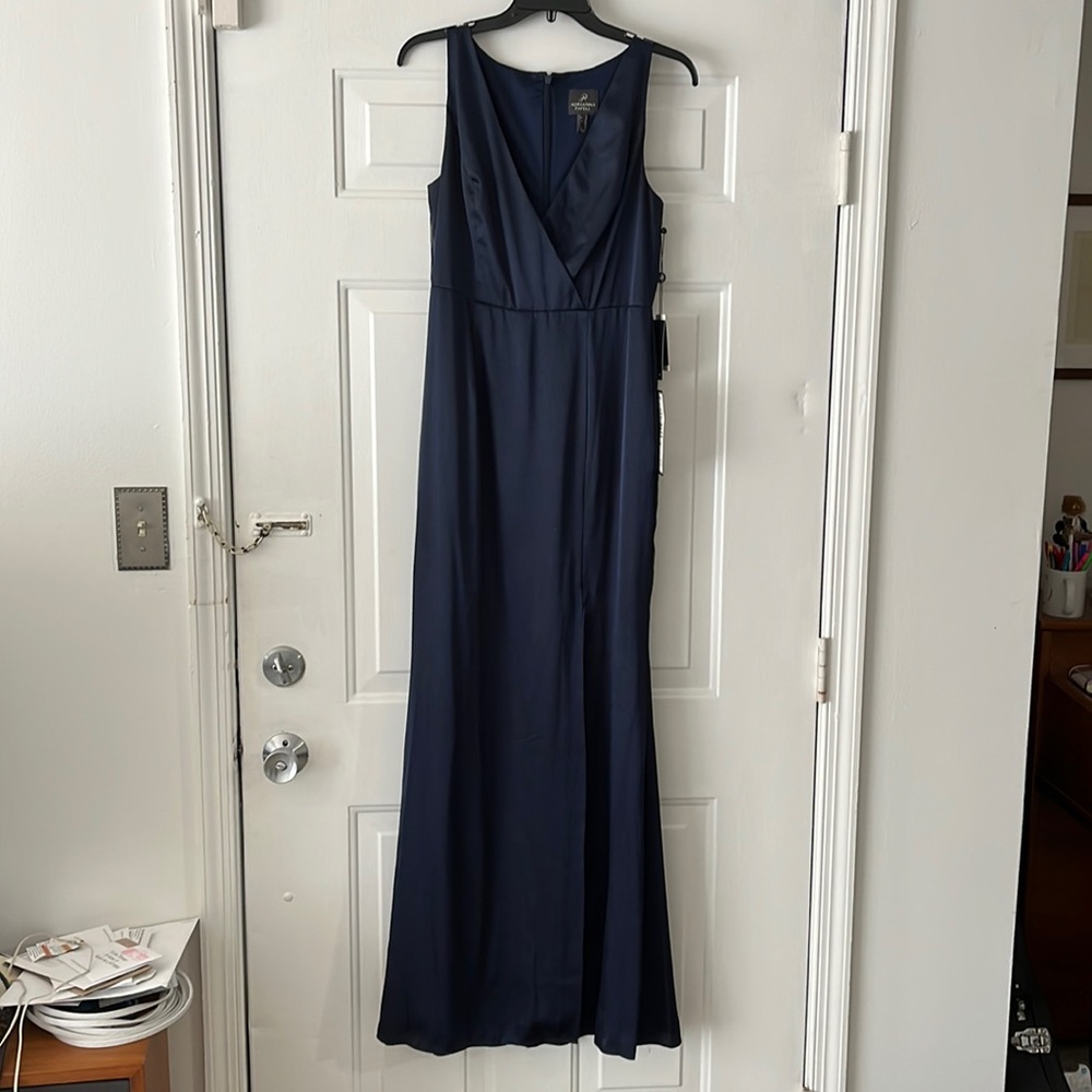 Navy Adrianna Papell Evening Dress